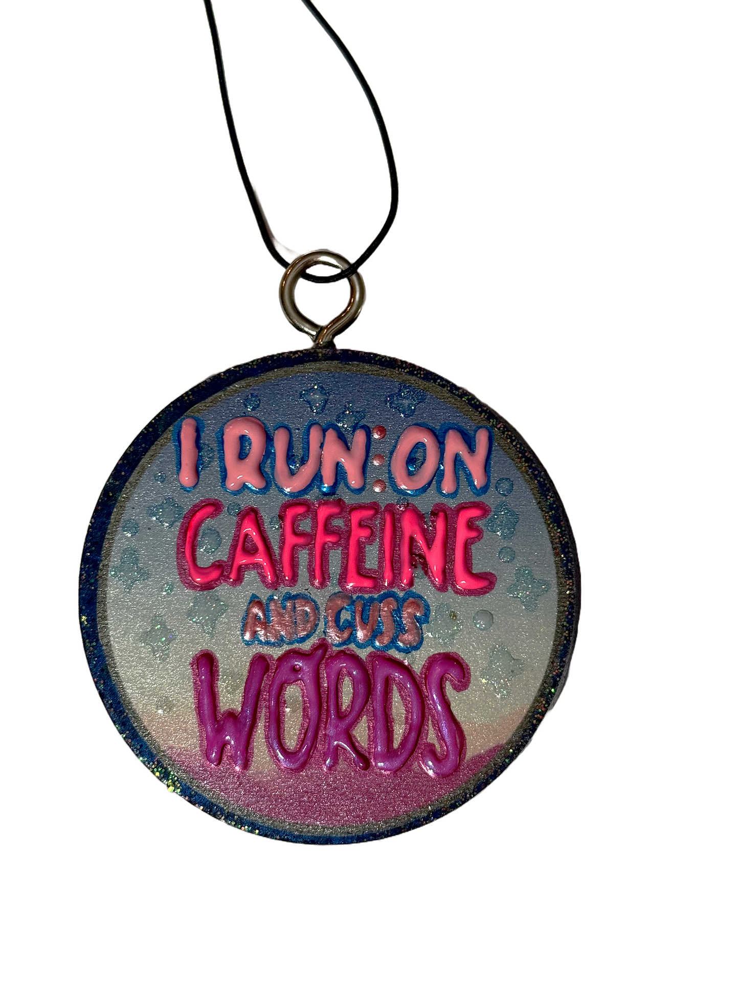 I RUN ON CAFFINE AND CUSS WORDS SCENT SEEDS AIR FRESHENER