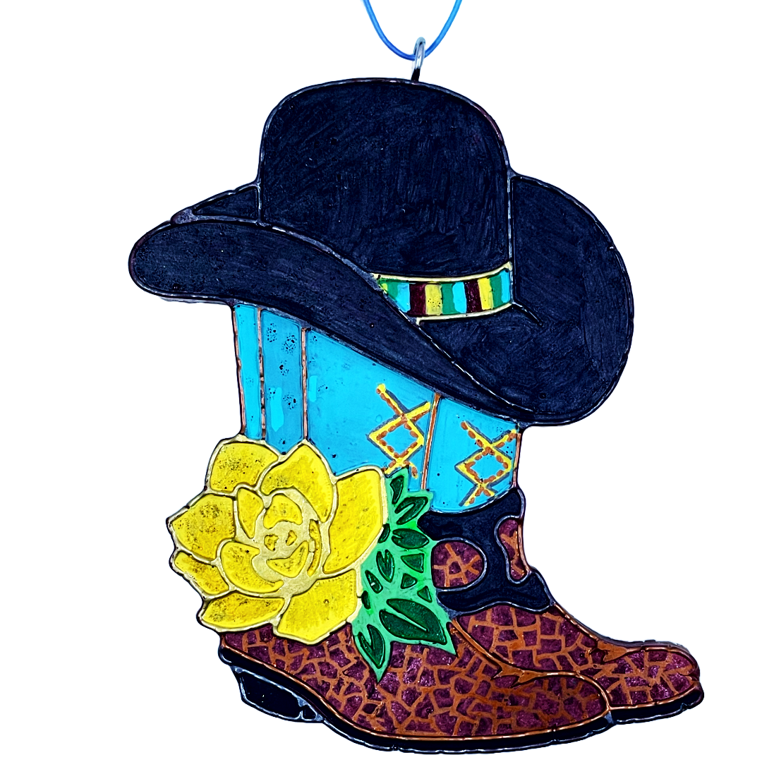 COWBOY BOOT WITH FLOWERS AND HAT SCENT SEEDS AIR FRESHENER