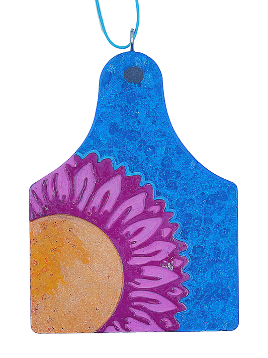 FLORAL COW TAG