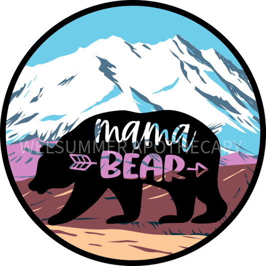 MAMA BEAR WITH MOUNTAINS