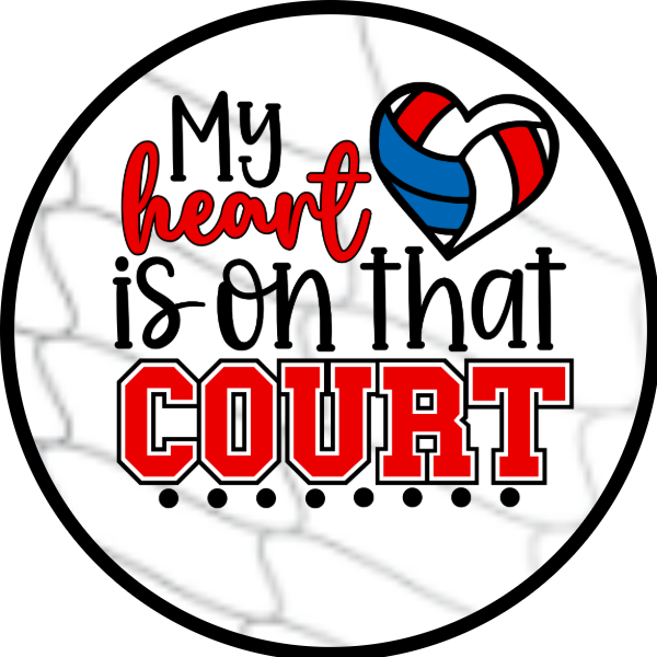 MY HEART IS ON THAT COURT RED WHITE BLUE TEXTURE SCENT SEEDS AIR FRESHENER