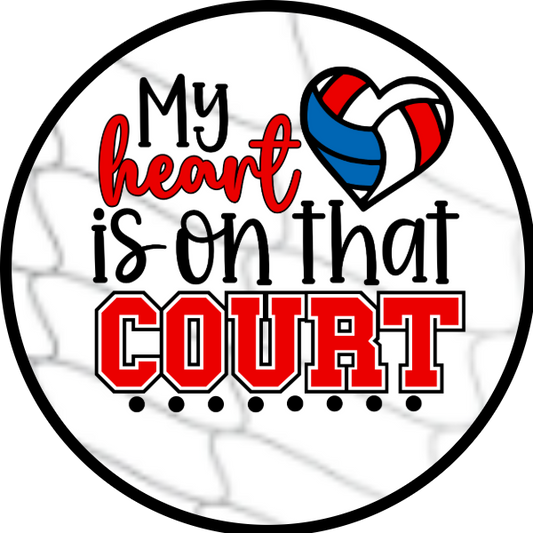 MY HEART IS ON THAT COURT RED WHITE BLUE TEXTURE SCENT SEEDS AIR FRESHENER