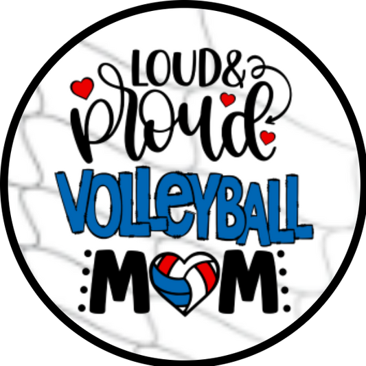 LOUD AND PROUD VOLLEYBALL MOM RED WHITE BLUE SCENT SEEDS AIR FRESHENER